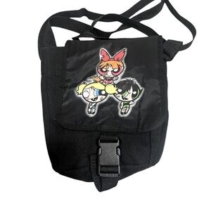 💙VINTAGE 90’s POWERPUFF GIRLS Black Crossbody Bag with Cartoon Network